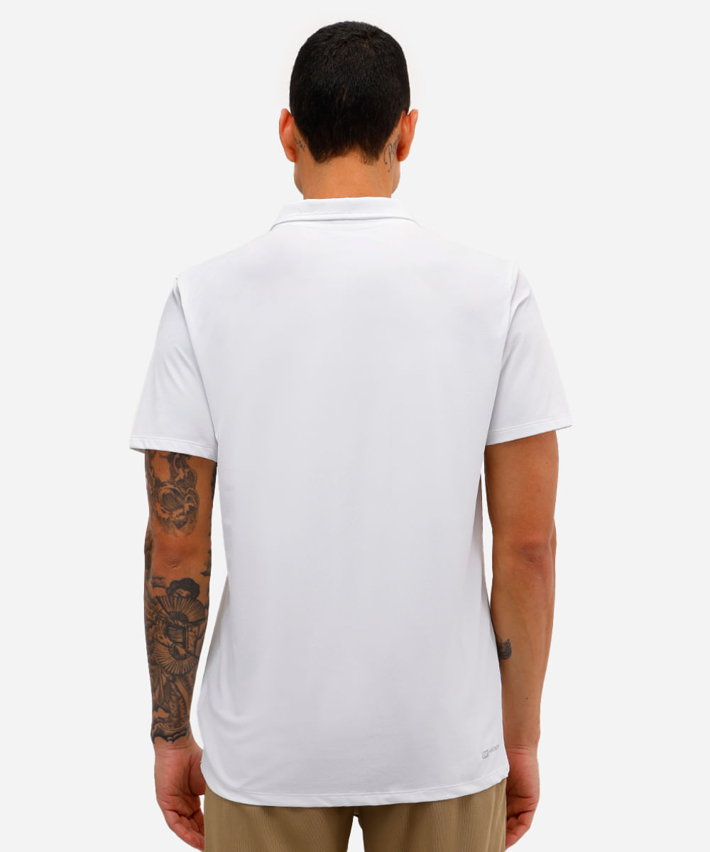 polo esportiva masculina manga curta branca
