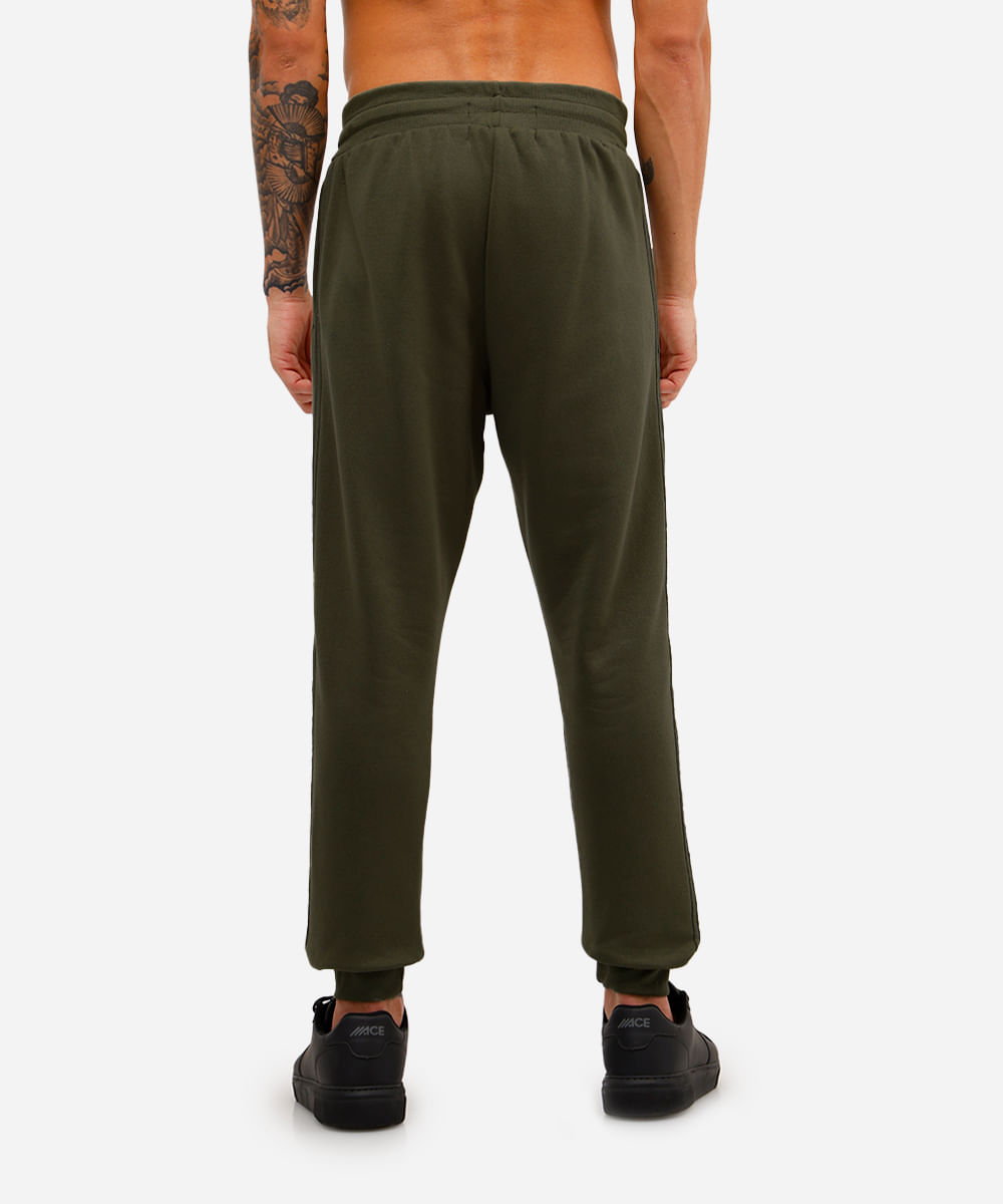 calça jogger masculina de moletom esportiva verde