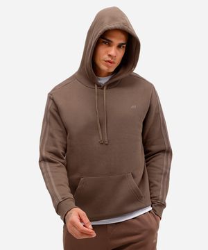blusa masculina de moletom com capuz ace marrom
