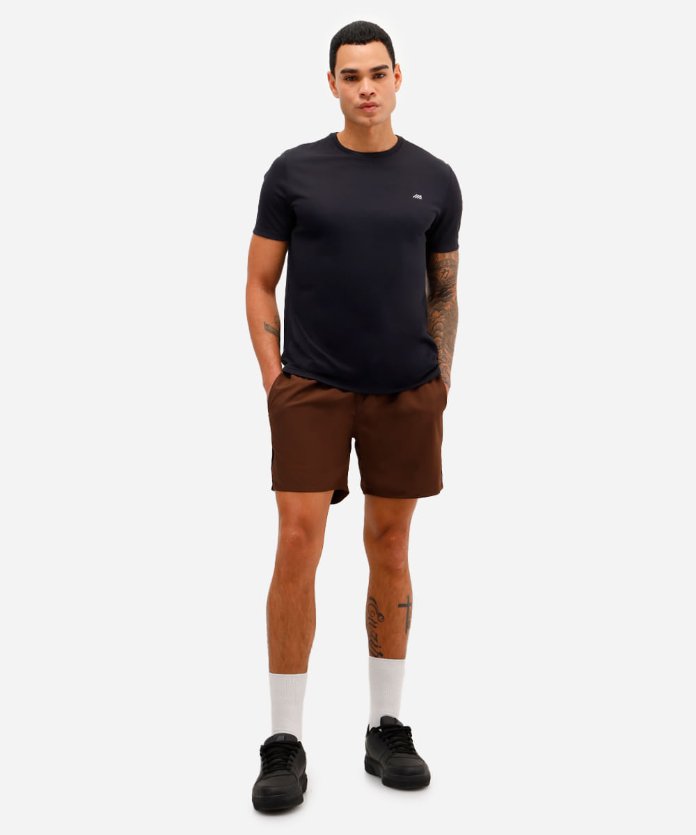 camiseta masculina básica esportiva ace manga curta preta