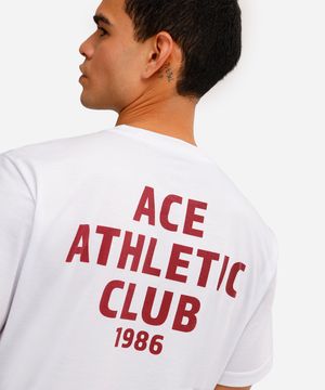 camiseta masculina esportiva ace athletic club branca