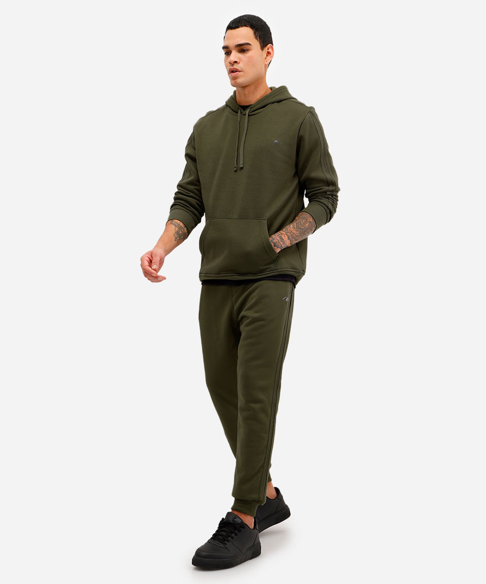 blusa masculina de moletom com capuz ace verde