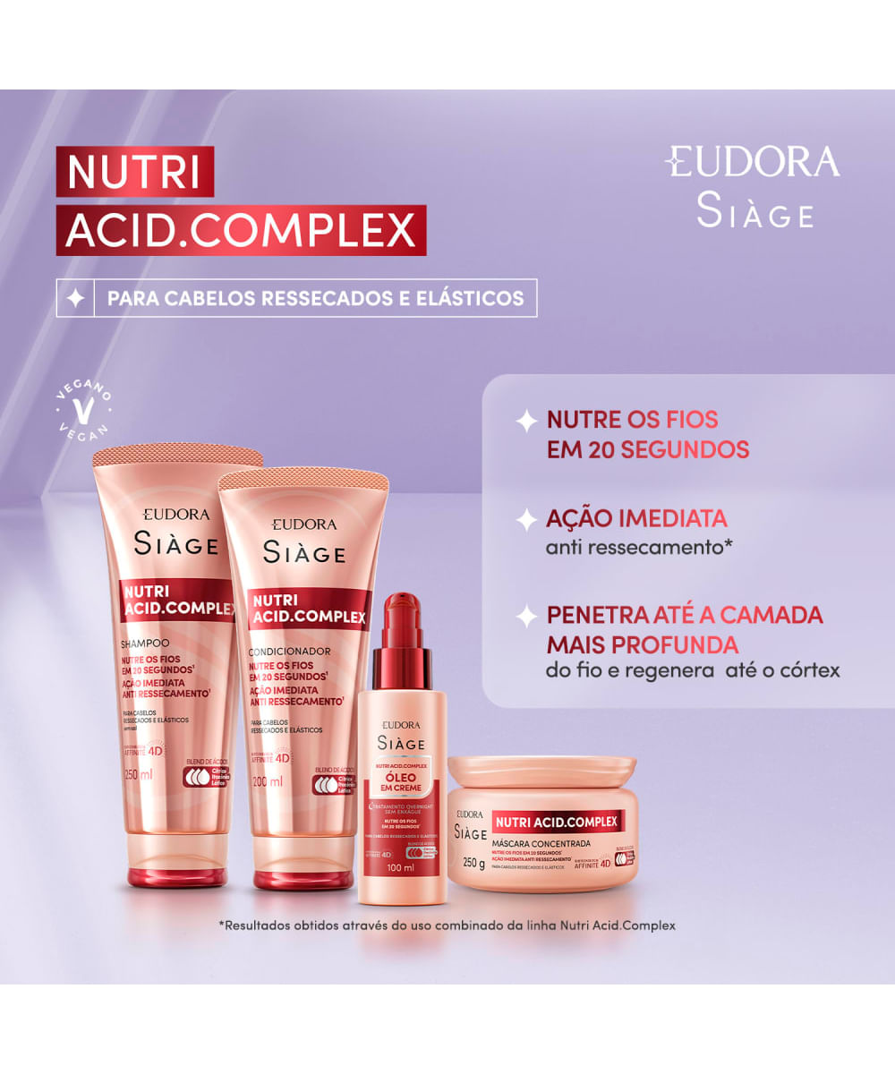 óleo em creme capilar eudora siàge nutri complex finalizador 100ml