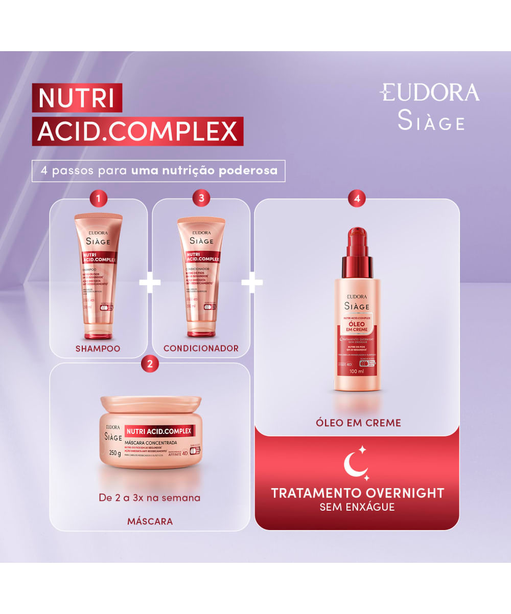 óleo em creme capilar eudora siàge nutri complex finalizador 100ml