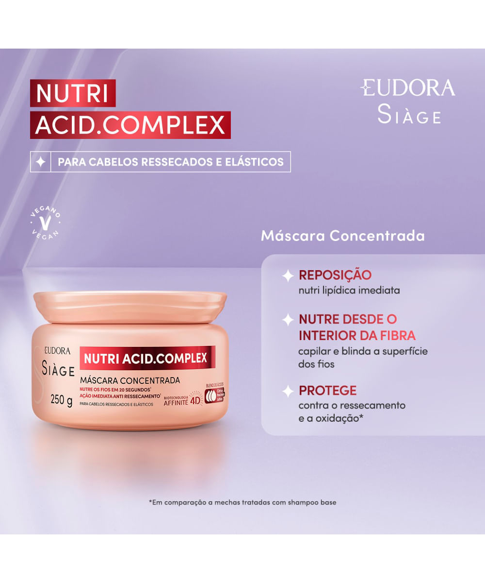 máscara capilar eudora siàge nutri complex 250g