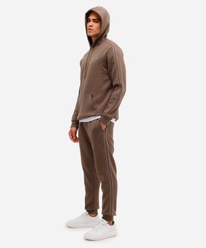 calça jogger masculina de moletom esportiva ace marrom