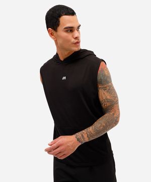 regata machão esportiva ace com capuz e bolso canguru preta