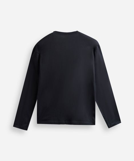camiseta juvenil de algodão oversized manga longa cinza