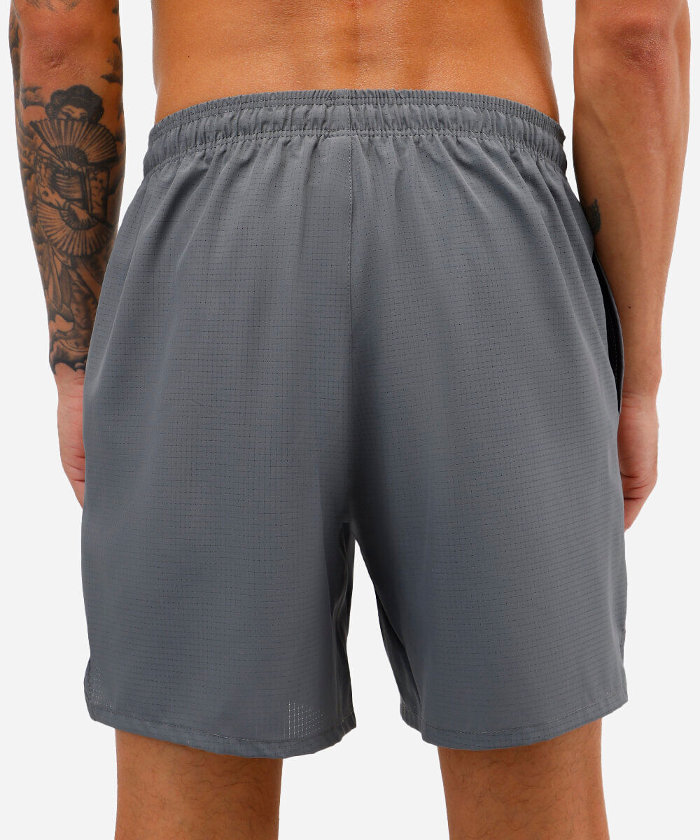 short reto masculino esportivo ace quadriculado cinza