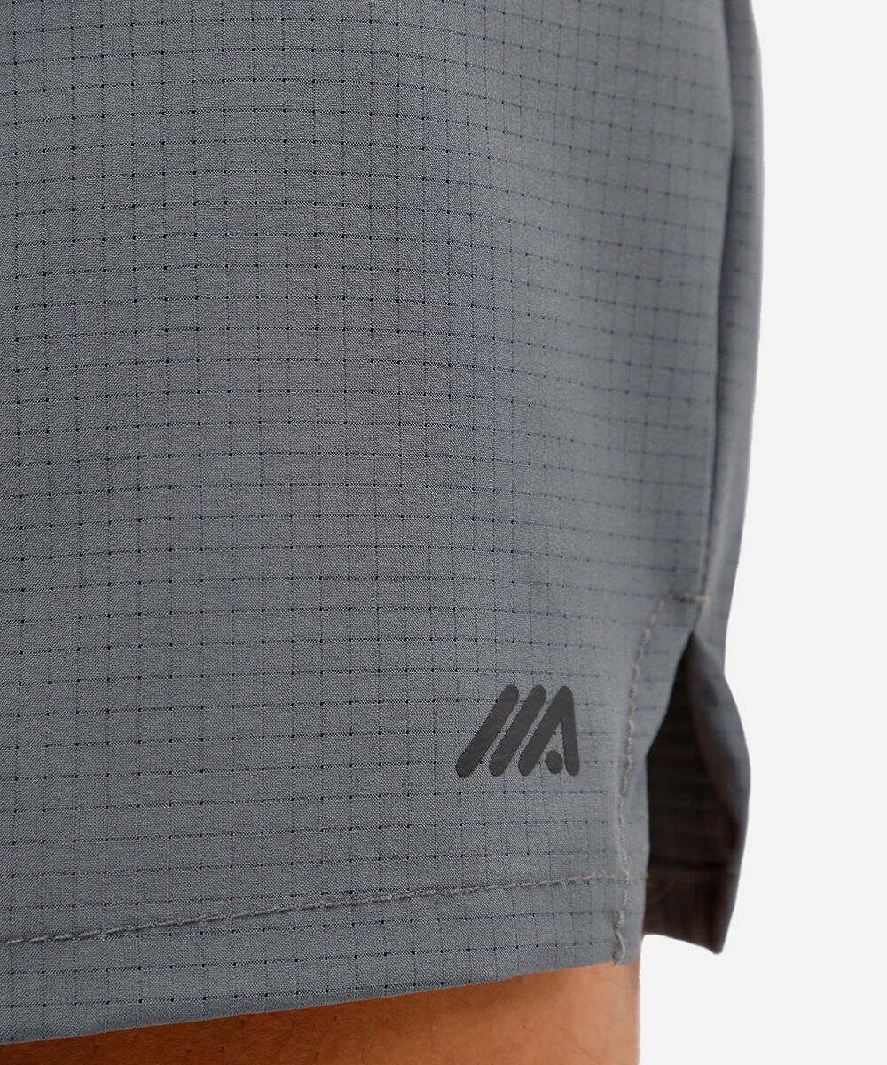 short reto masculino esportivo ace quadriculado cinza