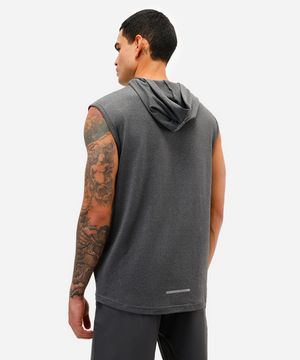 regata machão esportiva ace com capuz e bolso canguru cinza