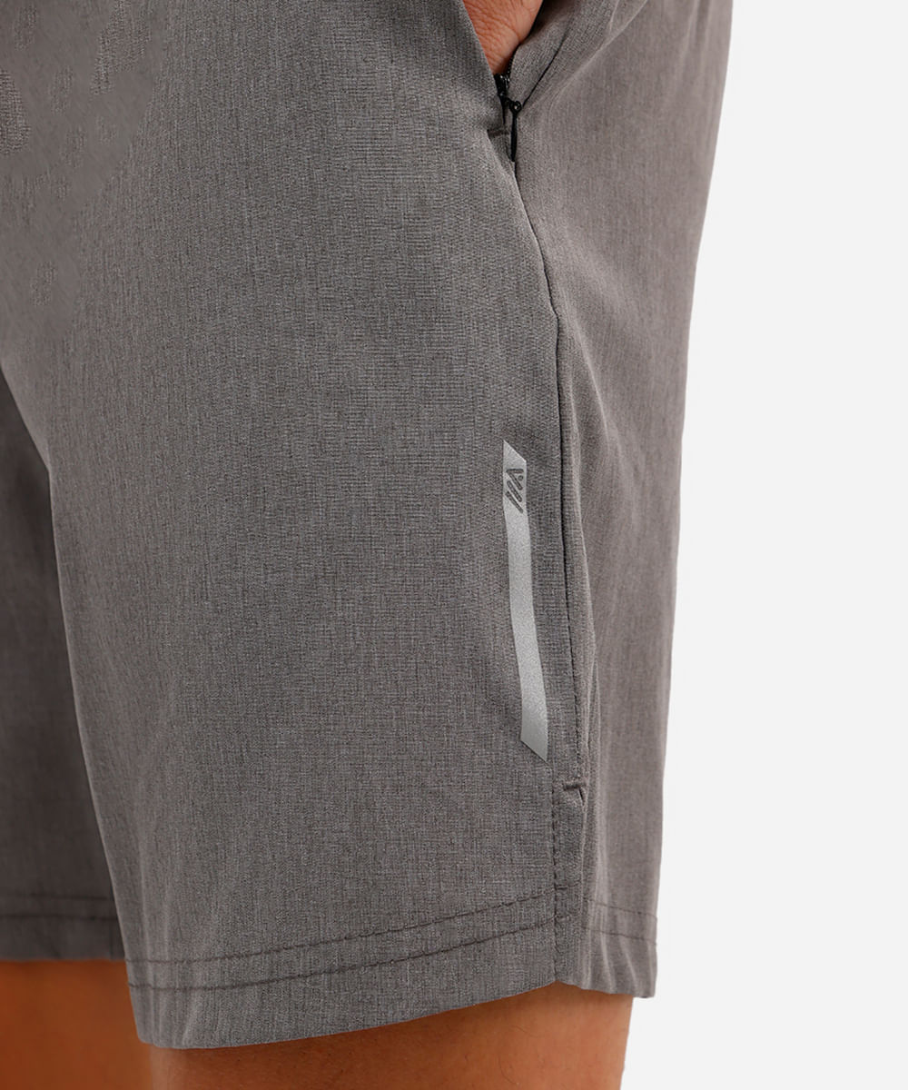 short masculino esportivo bolso com zíper cinza