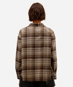 camisa feminina manga longa xadrez verde