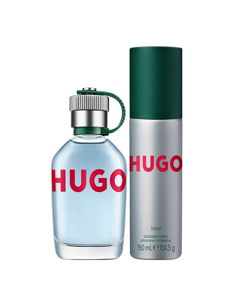 kit perfume masculino hugo boss man edt 75ml e desodorante 150ml