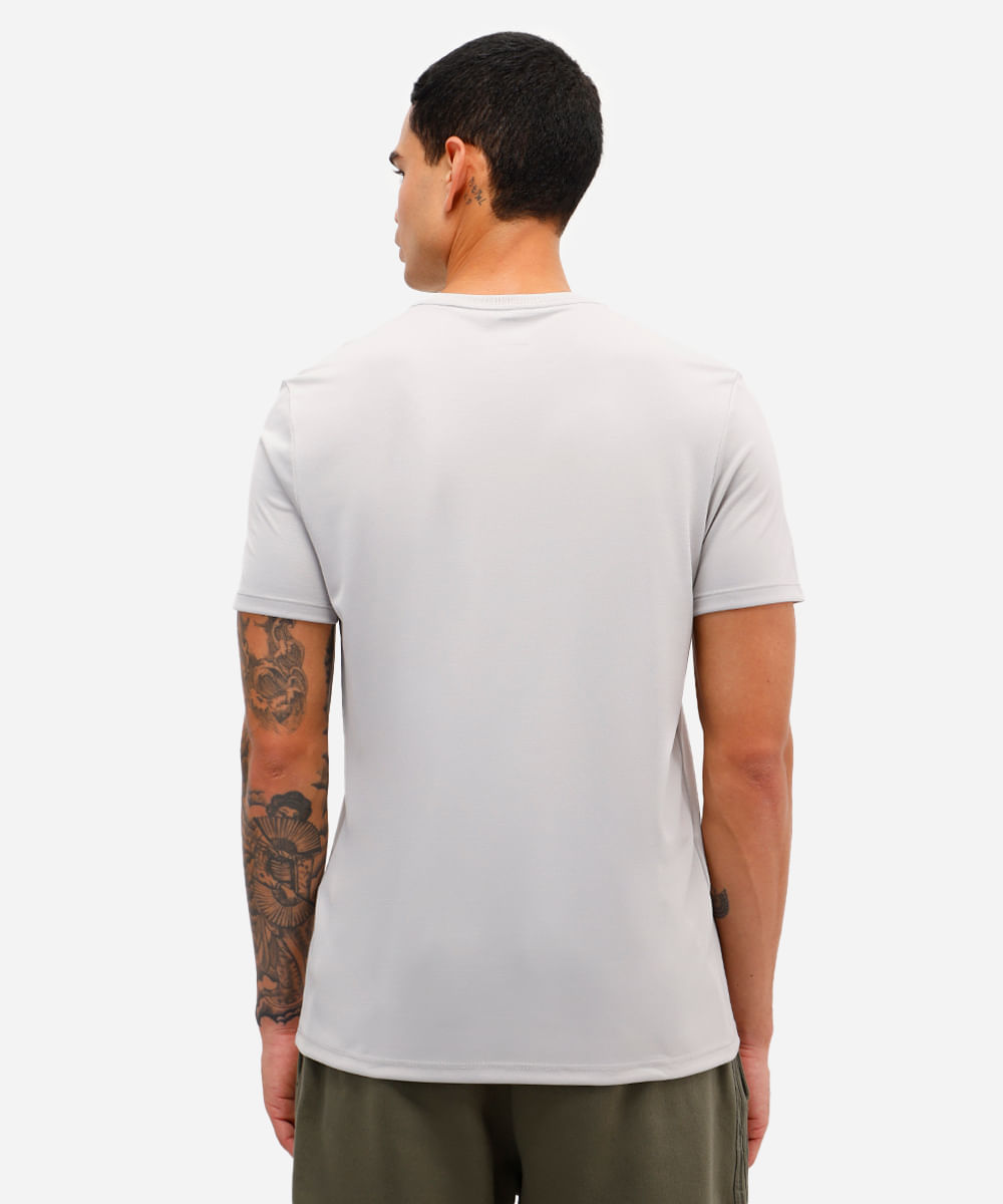 camiseta masculina básica esportiva ace manga curta cinza