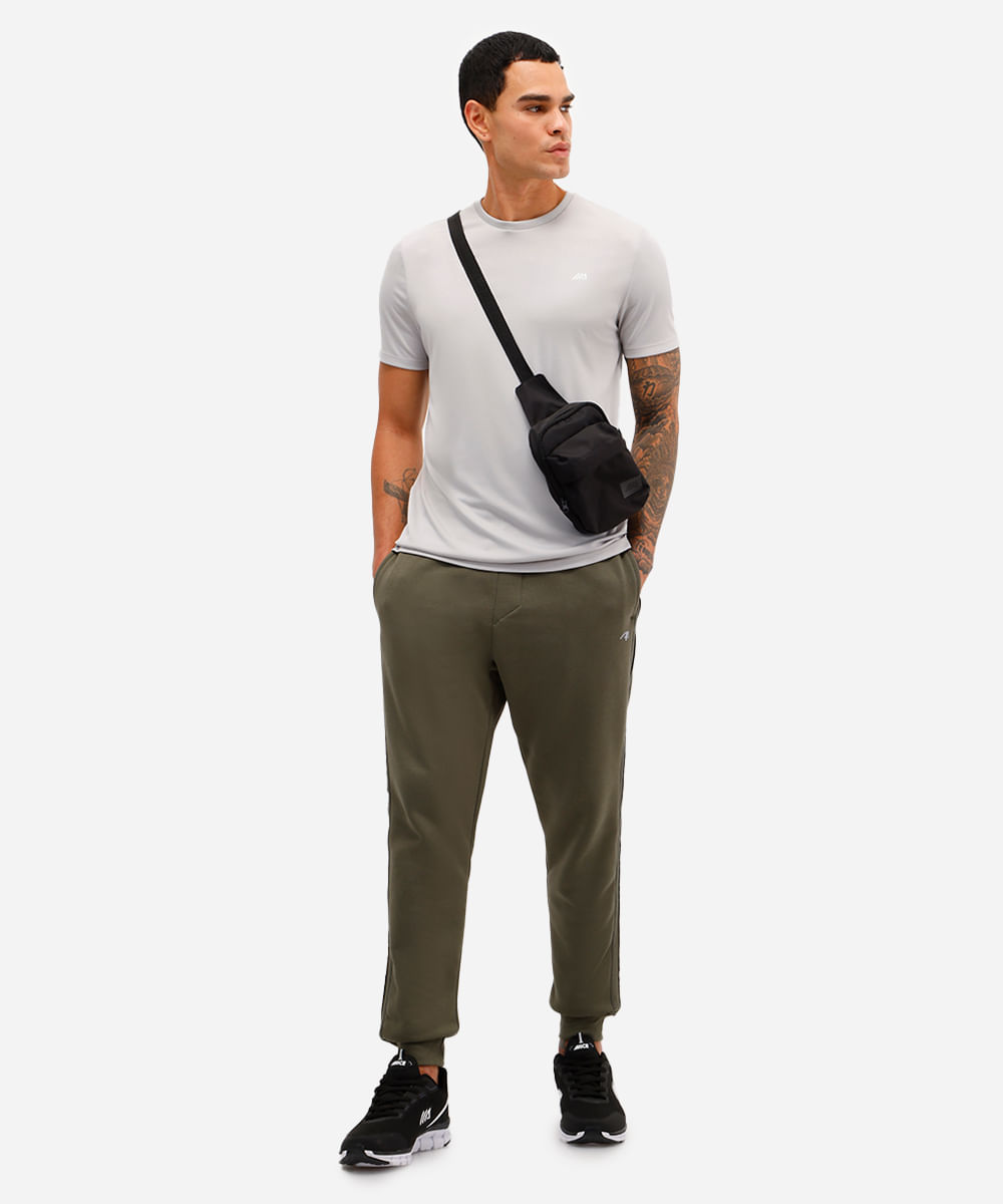 camiseta masculina básica esportiva ace manga curta cinza