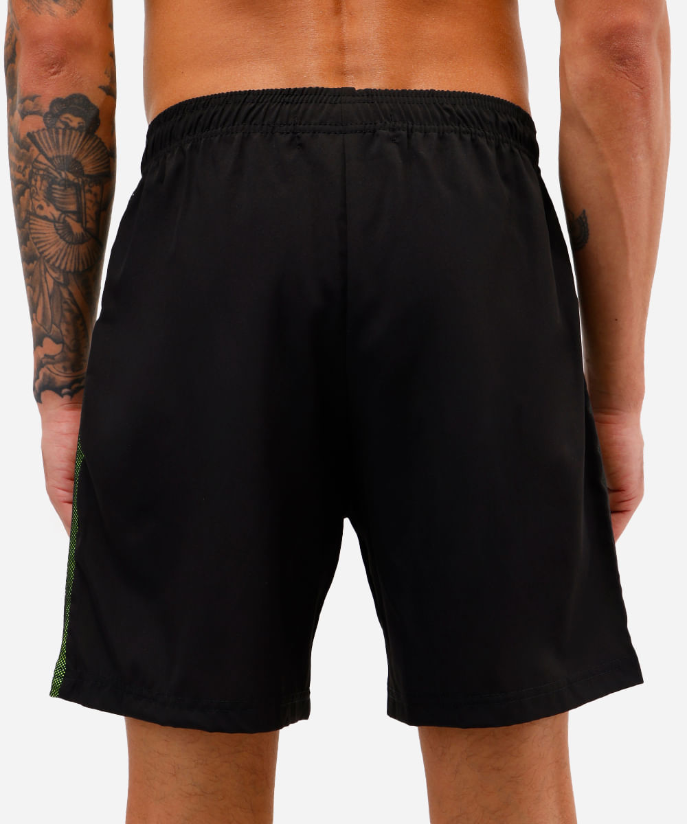 bermuda masculina esportiva ace com recorte lateral verde