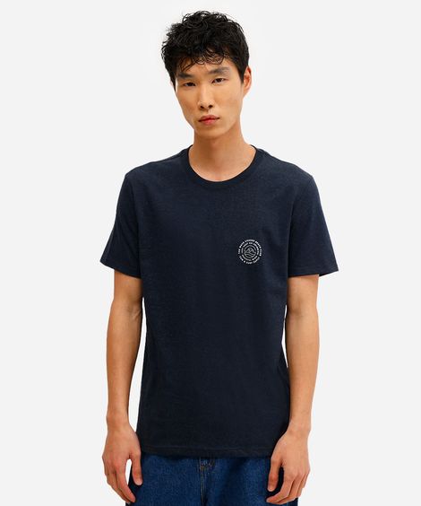 camiseta masculina de algodão beach club azul