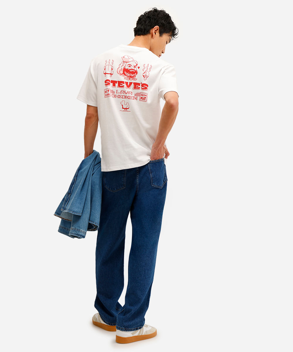 camiseta masculina manga curta minecraft branca