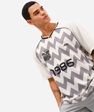 camiseta oversized masculina esportiva ace 1986 chevron off white