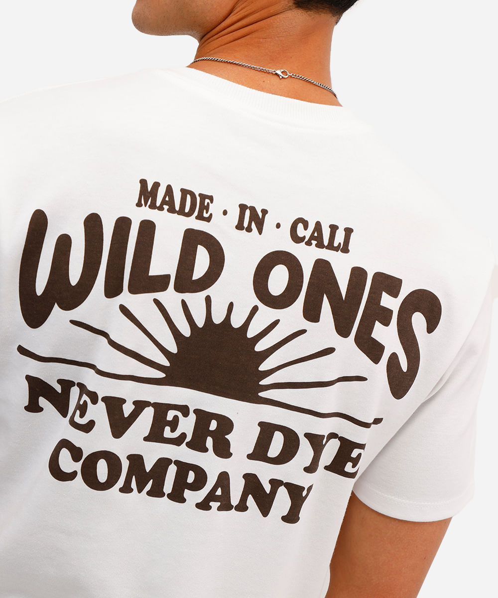 camiseta masculina manga curta wild ones off white