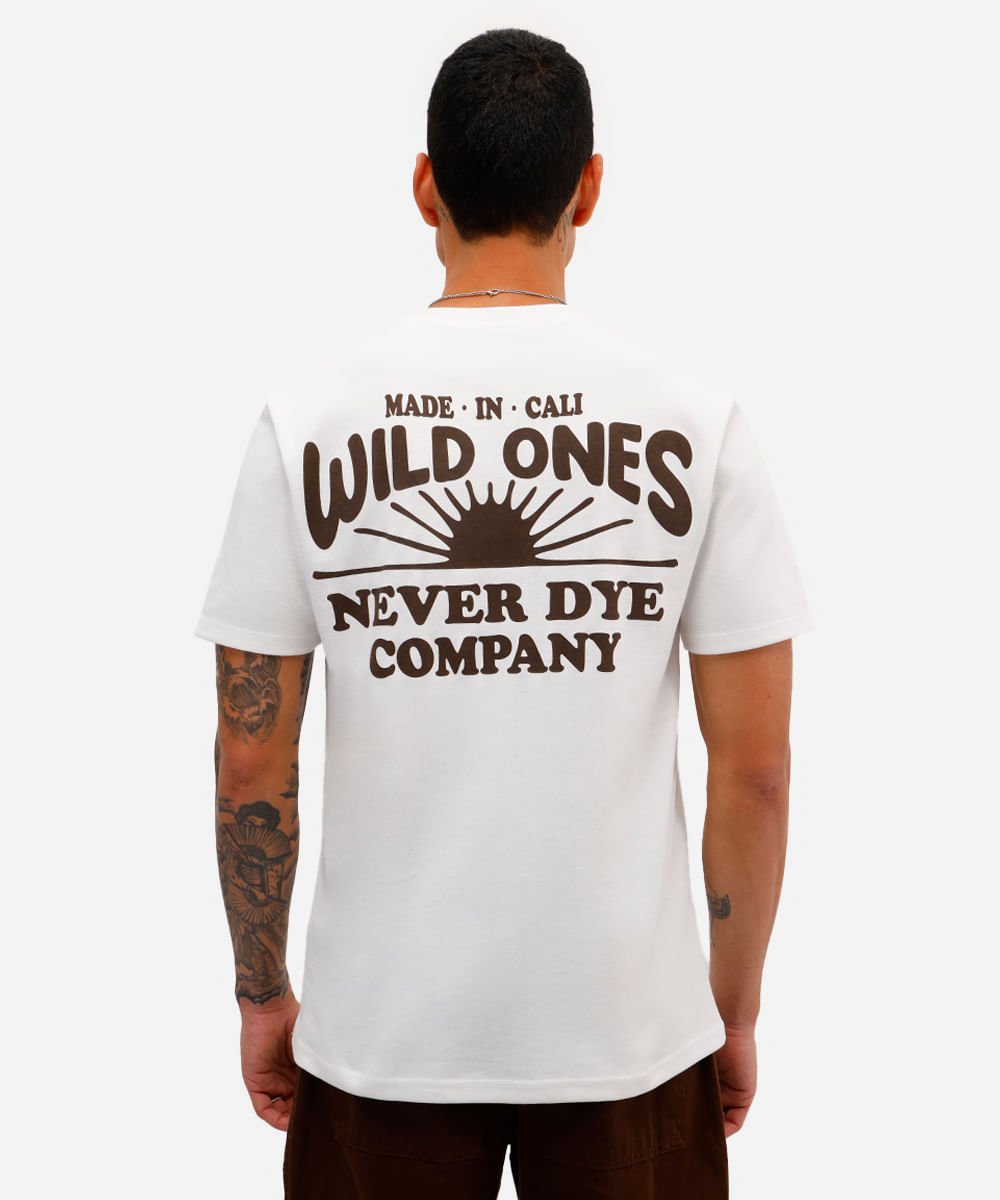 camiseta masculina manga curta wild ones off white
