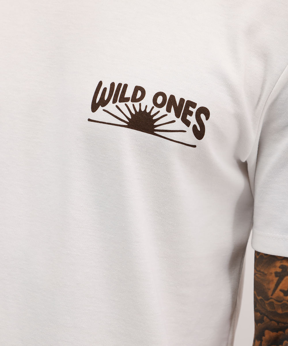 camiseta masculina manga curta wild ones off white