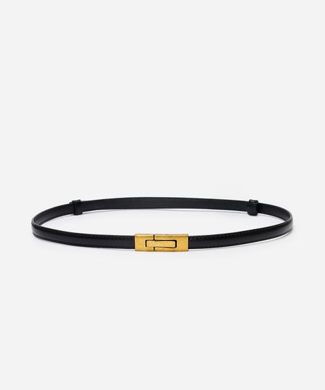 cinto fino fivela retangular mindset preto
