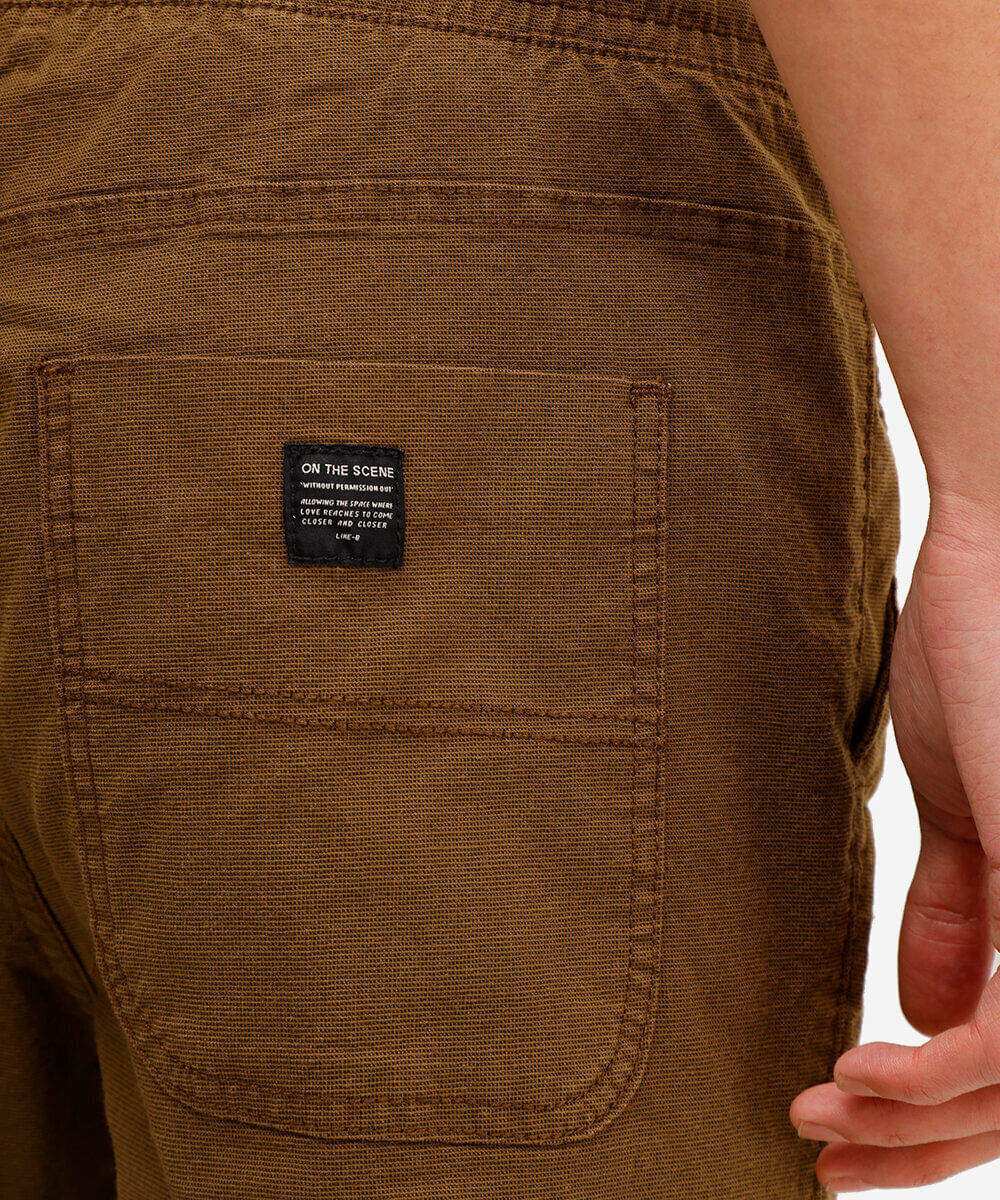 calça jogger masculina de sarja marrom