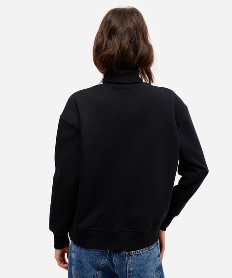 blusão de moletom feminino gola alta vinho