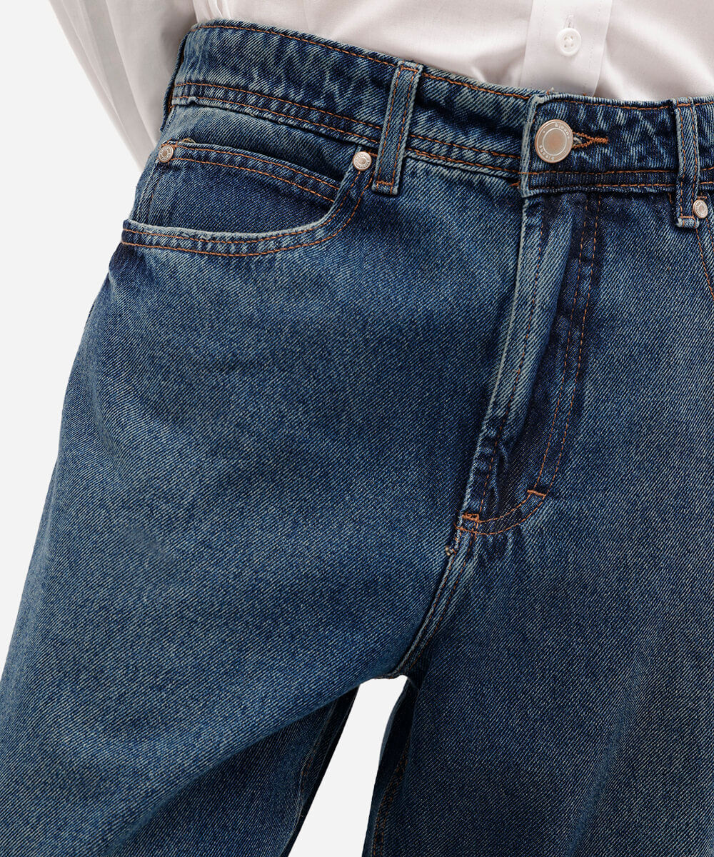 calça baggy masculina jeans dirty azul