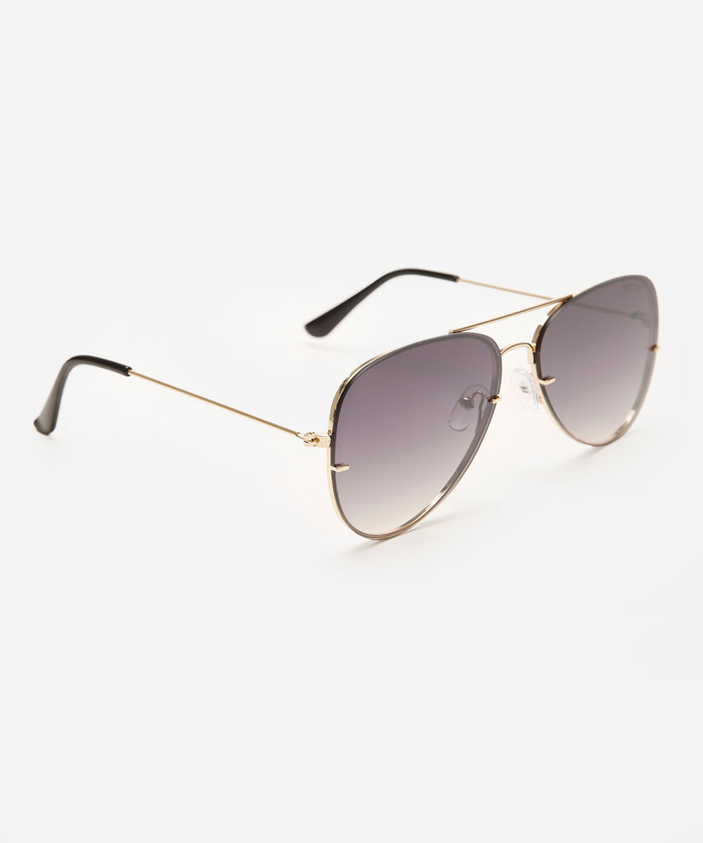 óculos de sol aviador triton unissex dourado