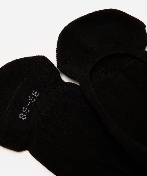 kit de 3 pares de meias femininas invisíveis preto