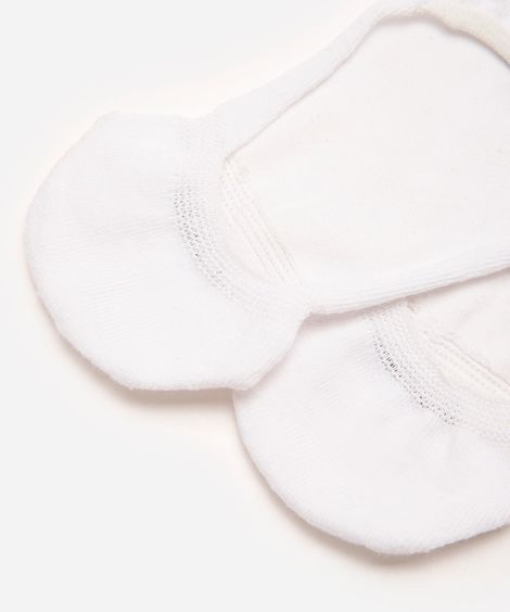 kit de 3 pares de meias femininas invisíveis branco