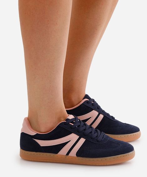 tênis bossa com recortes bicolor azul