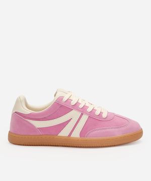 tênis casual com recortes bicolor ace rosa