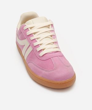 tênis casual com recortes bicolor ace rosa