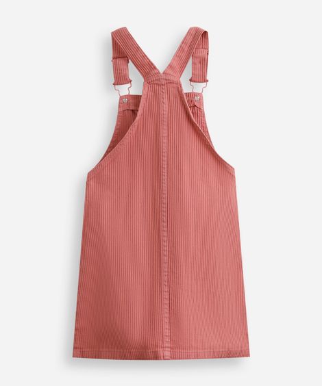 salopete infantil de sarja com bolso  - rosa velho
