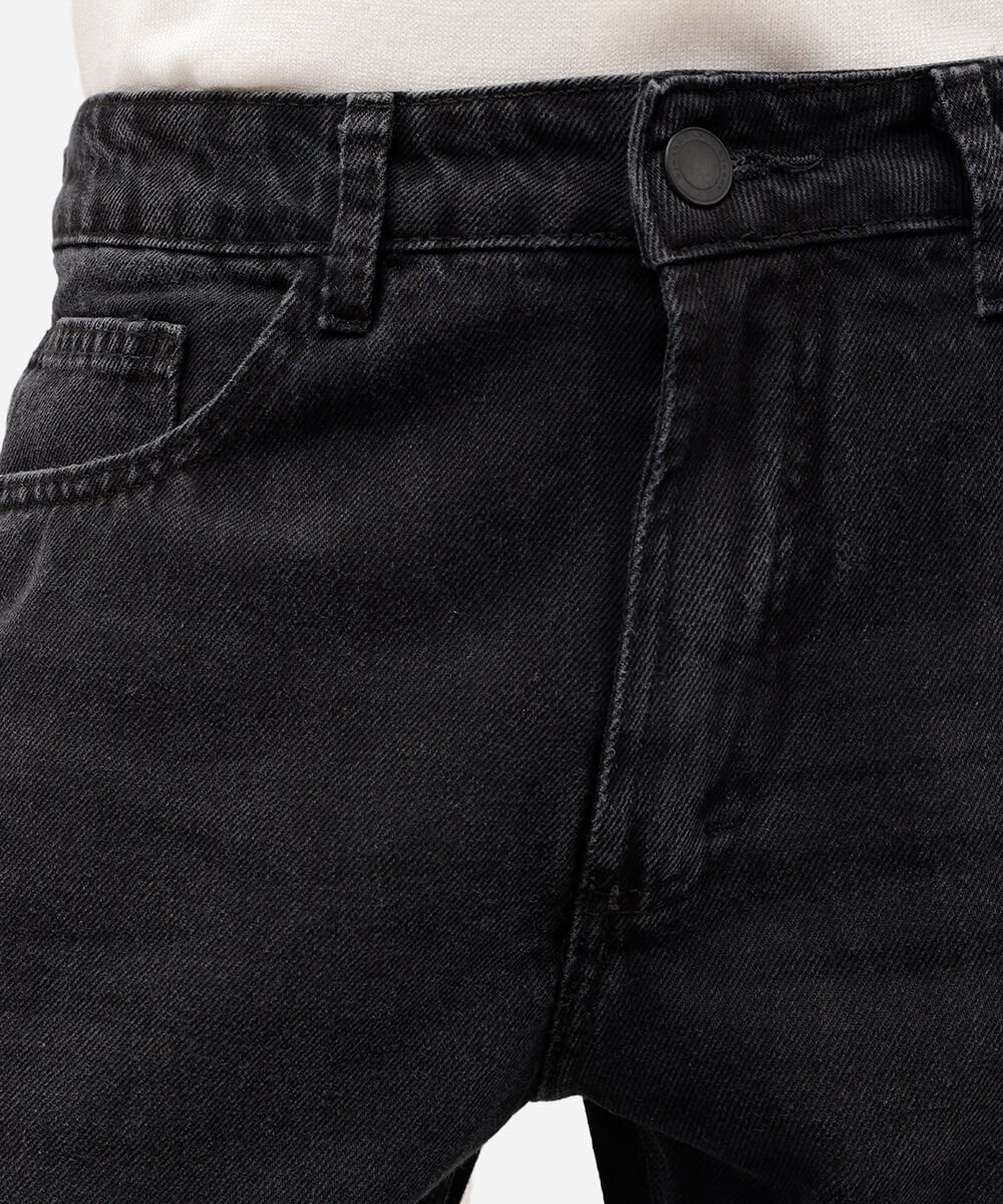 calça reta masculina jeans preta