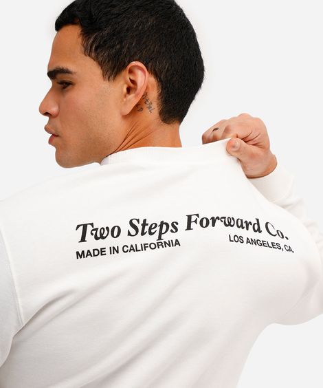 camiseta masculina de algodão manga longa estampada off white