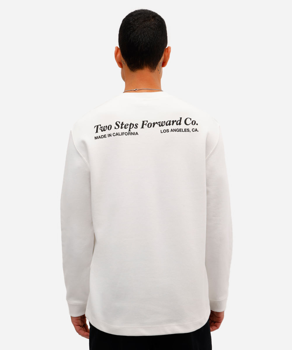 camiseta masculina de algodão manga longa estampada off white