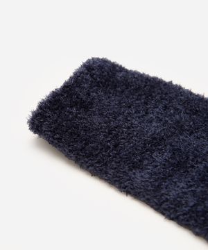 meia feminina de chenille cano alto com antiderrapante azul