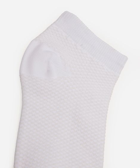 kit de 3 pares de meias respiráveis cano baixo ace branco