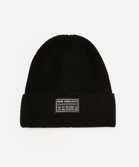 gorro infantil texturizado new york  preto