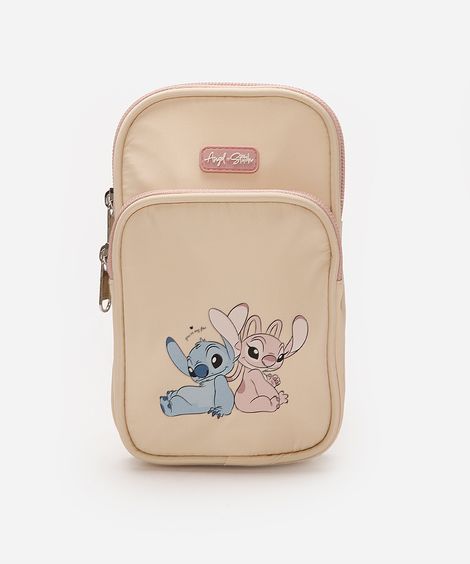 bolsa infantil transversal stitch e angel bege