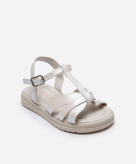 sandália infantil com tiras branco