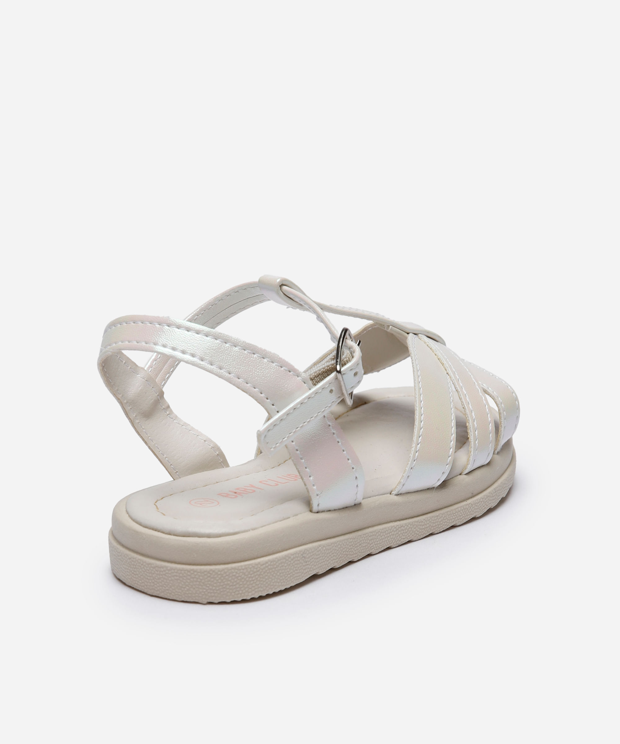 sandália infantil com tiras branco