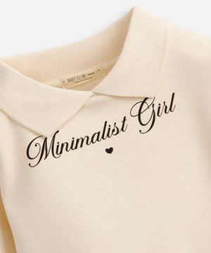 vestido infantil de moletom com saia plissada off white