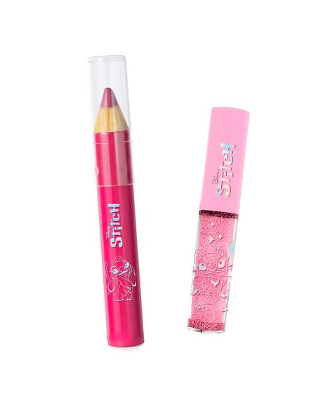kit lápis labial e gloss angel rosa