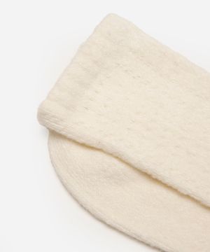 meia feminina de tricot cano longo off white